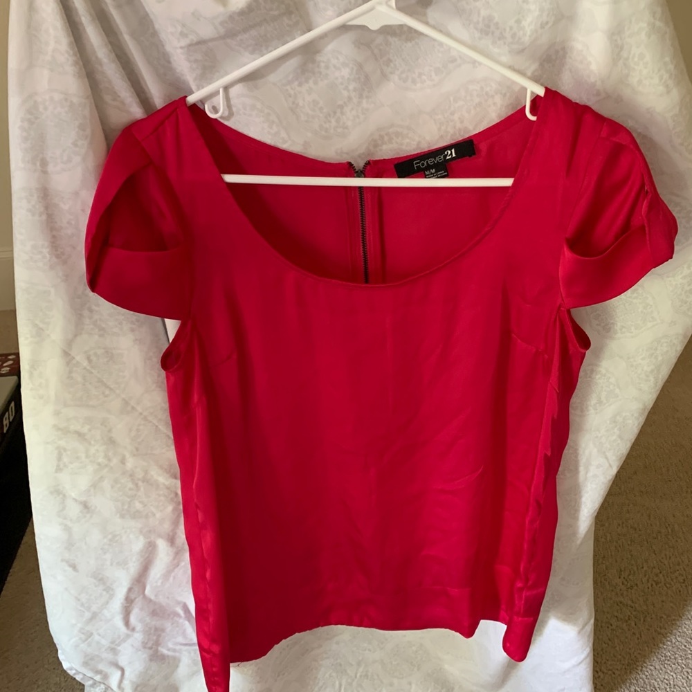 Pink satin top